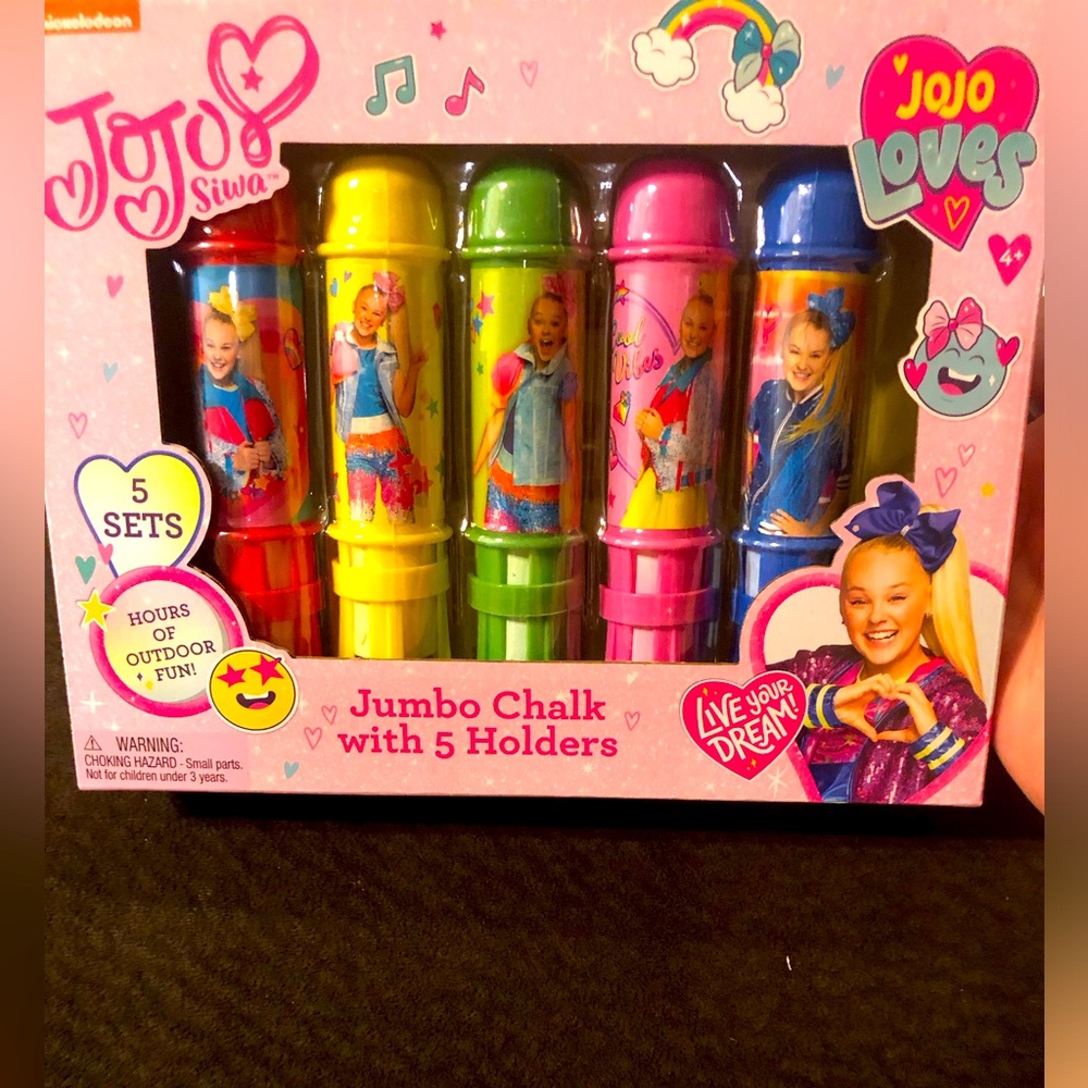 Nickelodeons Jojo Siwa jumbo chalk in holders NWT